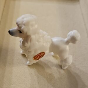VINTAGE BONE CHINA POODLE MINIATURE FIGURINE.JAPAN